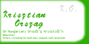 krisztian orszag business card